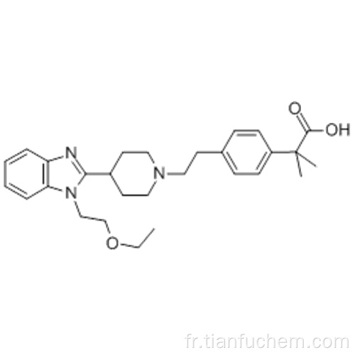 ACIDE BENZÉNÉTIQUE, 4- (2- (4- (1- (2-ÉTHOXYÉTHYL) -1H-BENZIMIDAZOL-2-YL) -1-PIPÉRIDINYL) ÉTHYL-ALPHA, ALPHA-DIMÉTHYL-CAS 202189-78-4